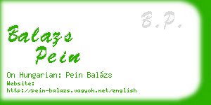 balazs pein business card